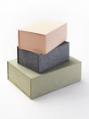 Linen Gift Boxes in Hessian,  Grey and Sage Green