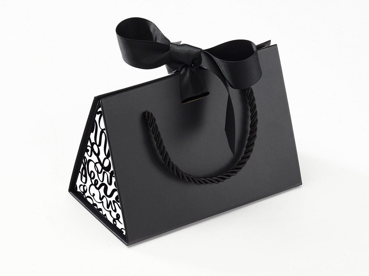 Small Black BoxBags® Featured With Custom Logo Printed Side Panel Labels from brokenlogo