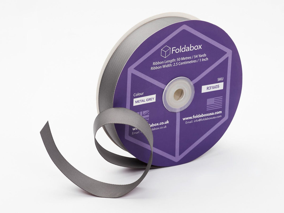 Metal Grey 50m Ribbon Roll