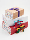 Misty Turquoise and Hot Red Ribbon Featured on White Gift Box with Mexican Mix FAB Sides®