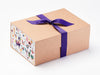 Sample Mexican Mix FAB Sides® Decorative Side Panels Featured on Natural Kraft Gift Box with Regal Purple Ribbon