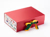 Mexican Mix FAB Sides® Featured on Red Gift Box with Forest Green and Dandelion Double Ribbon