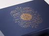 Navy Blue Gift Box with Copper Foil Custom Printed Design