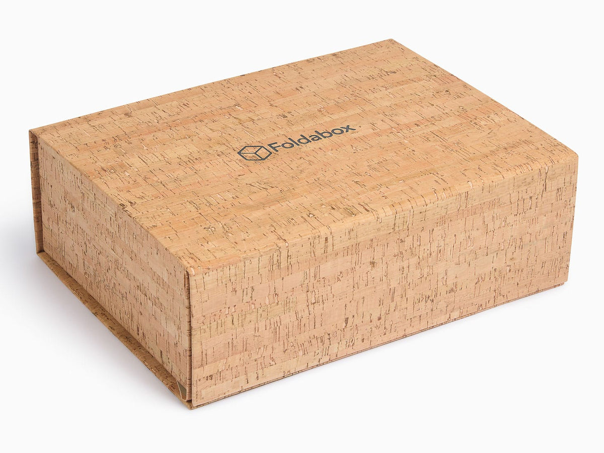Natural Cork A4 Deep Gift Box with Black Foil Logo