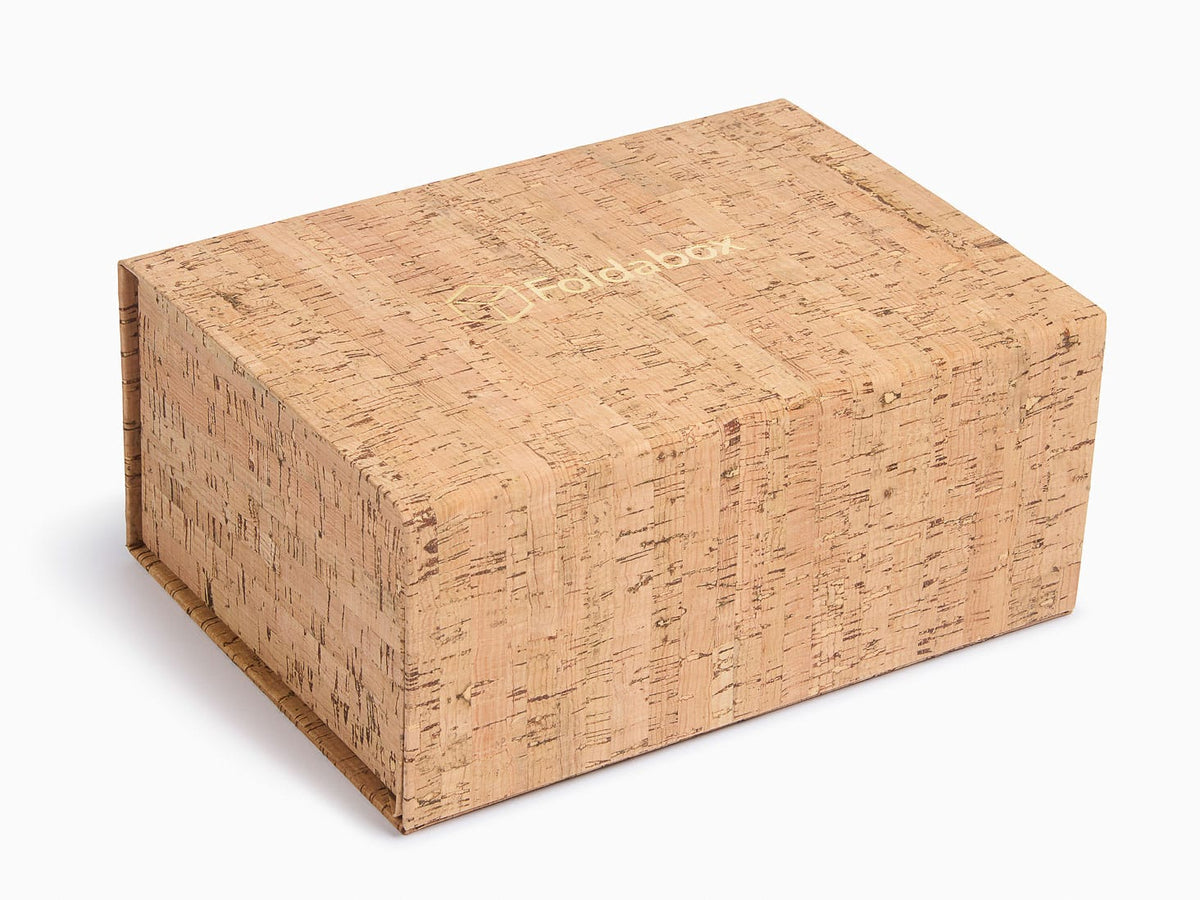 Natural Cork A5 Deep Guft Box With Gold Foil Logo