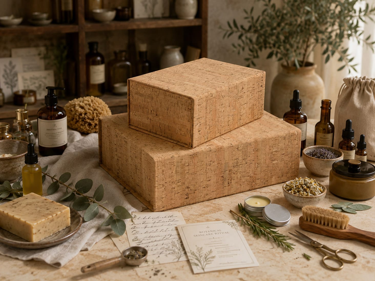 Natural Cork Gift Boxes for OrganicSkincare