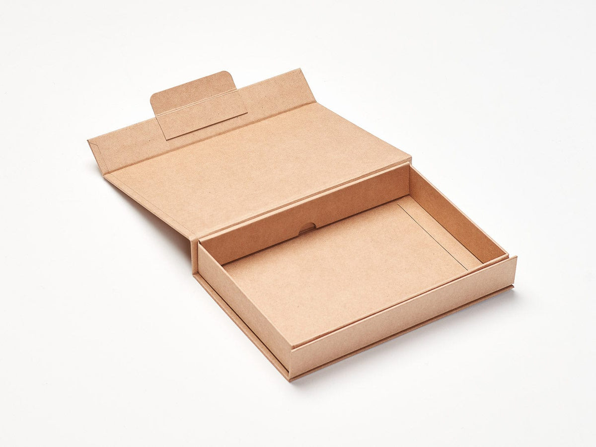 Natural Kraft A6 Shallow Gift Box Assembled and Open