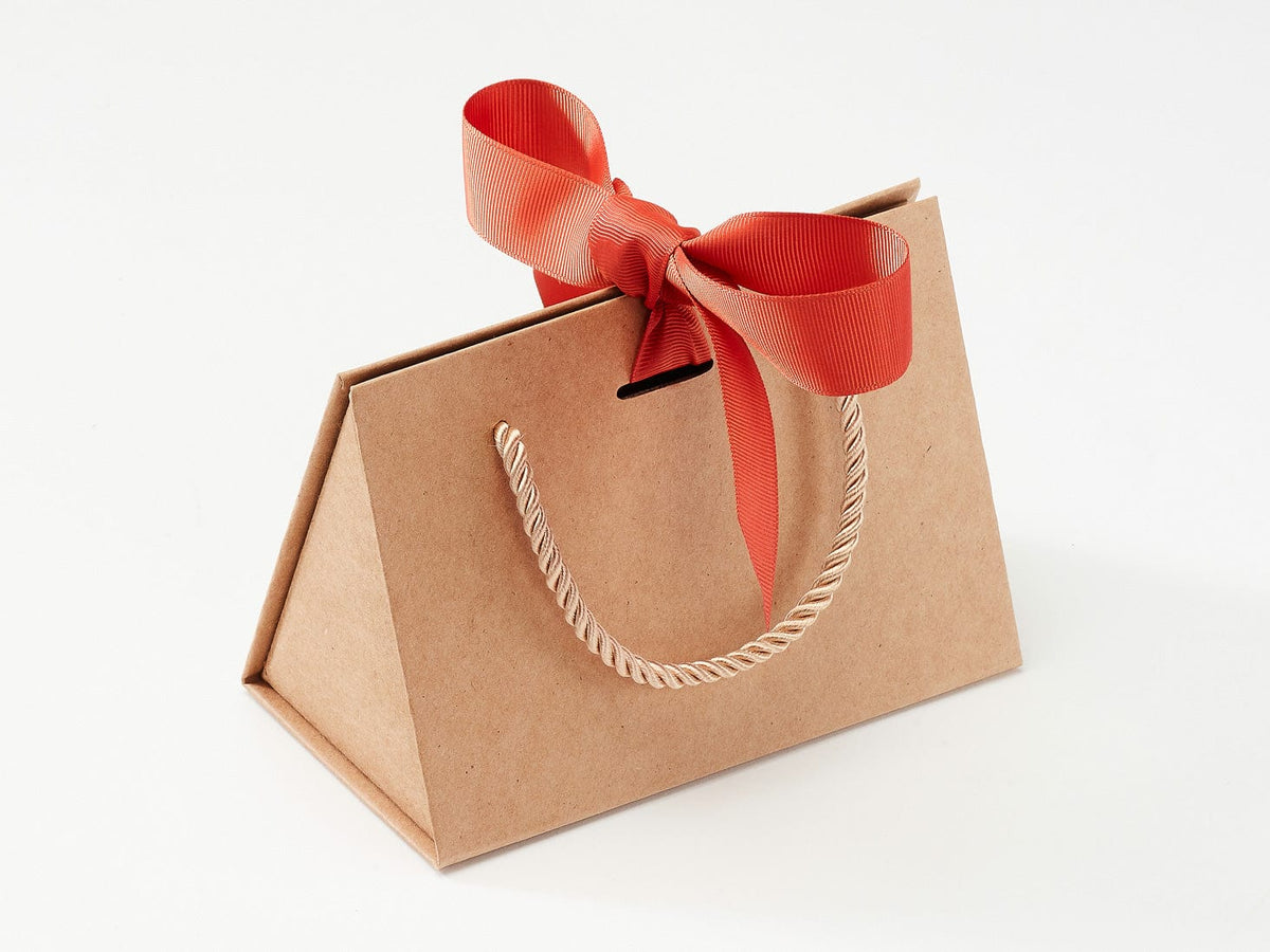 Small Natural Kraft BoxBag® Featured with Terracotta Ribbon