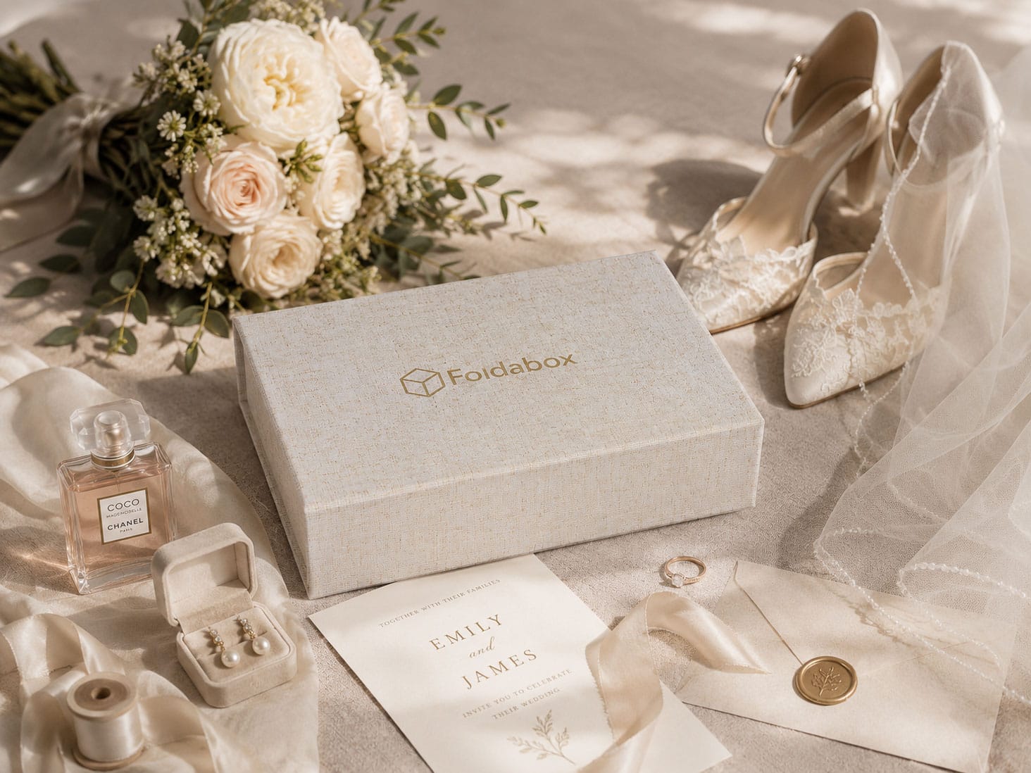 Natural Linen Gift Boxes for Bridal Gifts