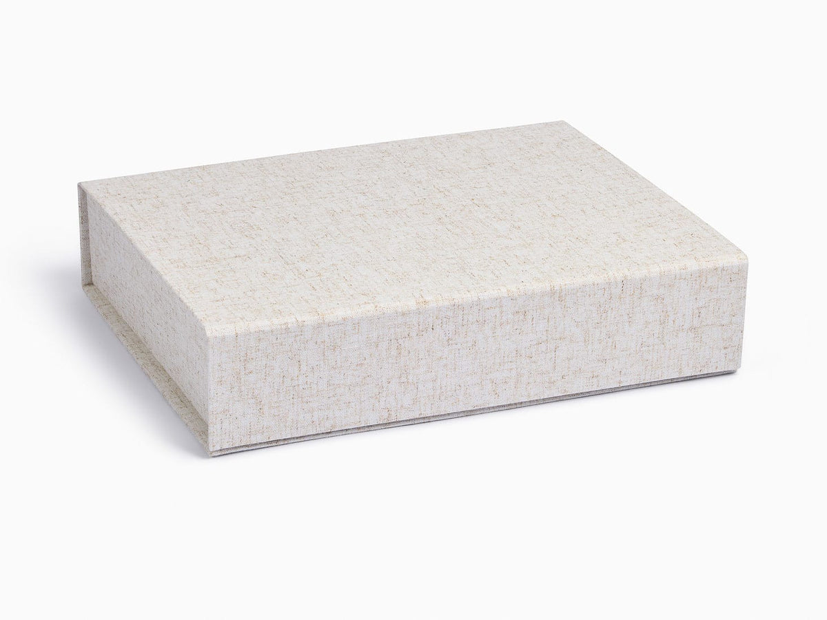 Natural Linen A4 Shallow Sample Gift Box Assembled