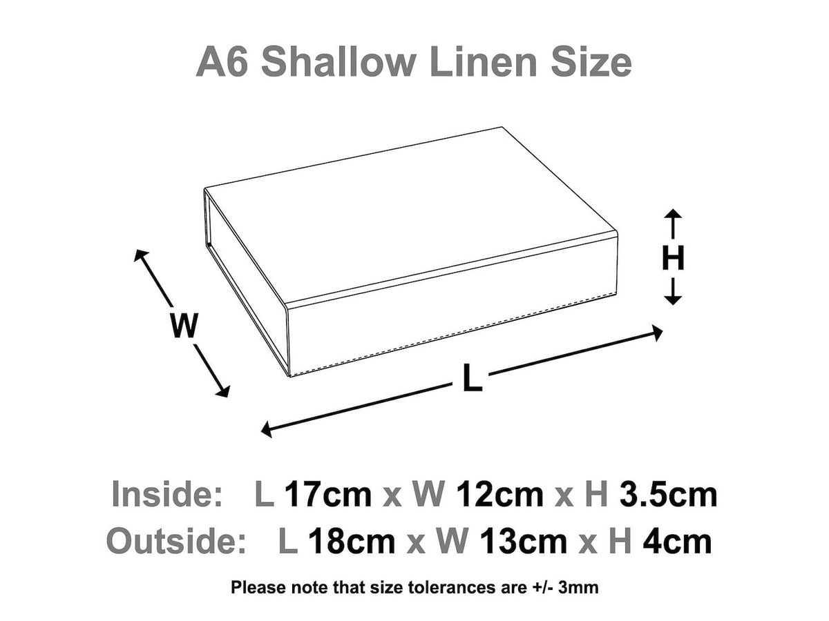 Natural Linen A6 Shallow Gift Box Sample Size Drawing
