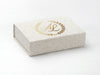 Natural Linen Gift Box with Custom Gold Foil Logo