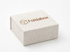 Small Natural Linen Gift Box with Custom  Copper Foil Logo Print