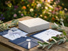 Natural Linen A6 Shallow Gift Box For Wedding Stationery