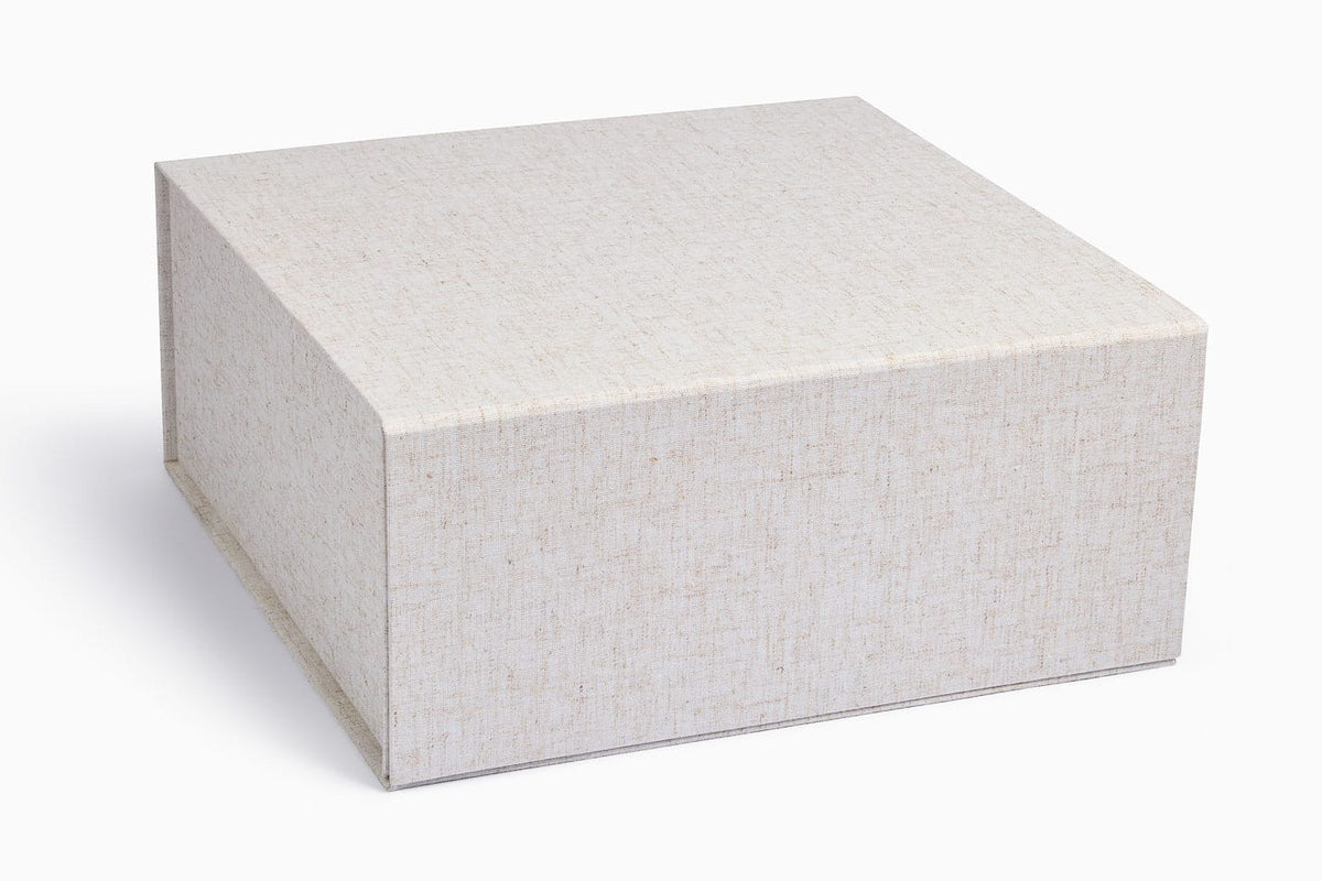 Natural Linen XL Deep Gift Box Assembled