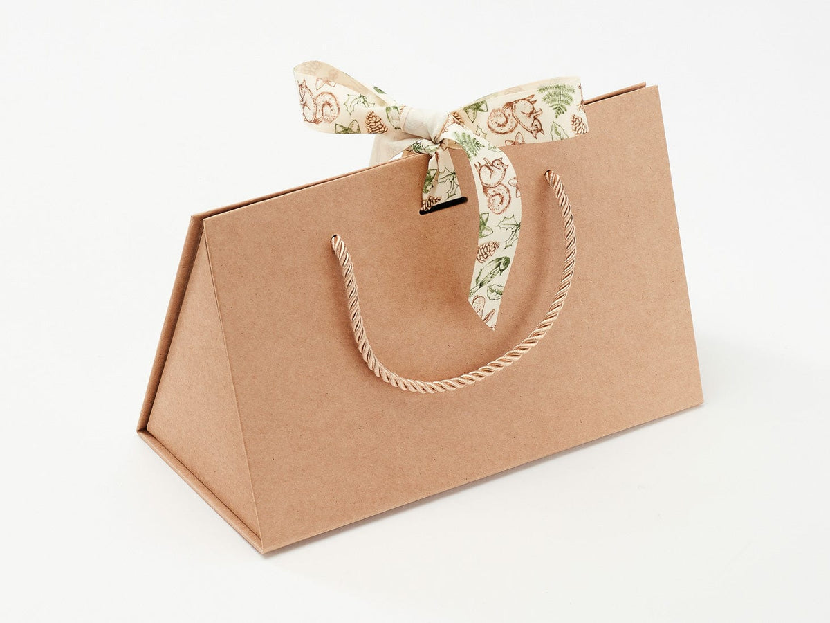 Medium Natural Kraft BoxBag® Featuring Woodland Friends Natural Ribbon