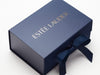 Custom Foil Blocked Logo onto Navy Gift Box