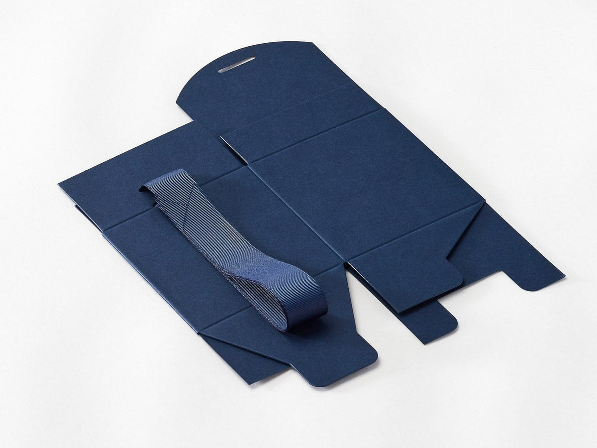 Navy Blue Small Cube SoftBox Supplied Flat with Ribbon