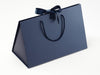 Large Navy Blue BoxBag® Supplied with Navy Blue Ribbon and Rope Handles