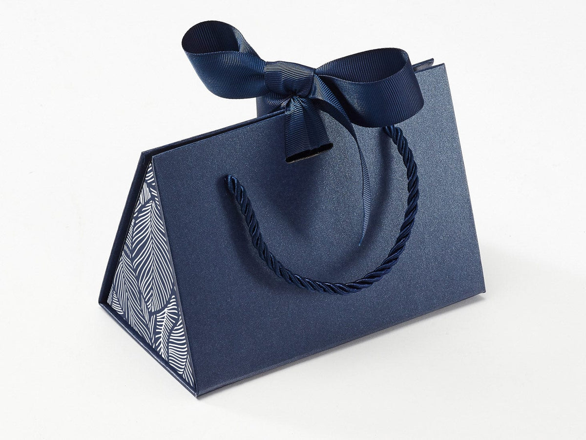 Small Navy BoxBags® Featured With Custom Logo Printed Side Panel Labels from brokenlogo