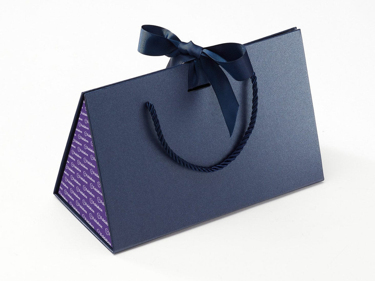 Navy Medium BoxBag® Featuring Custom Logo Printed Side Panel Labels from brokenlogo