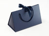 Medium Navy Blue BoxBag® Supplied with Navy Ribbon and Rope Handles