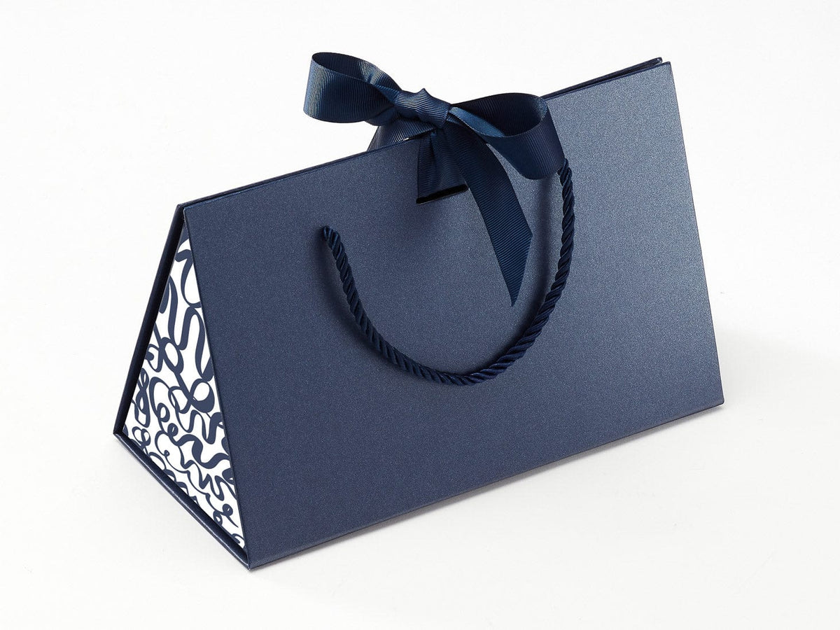 Navy Medium BoxBag® Featuring Custom Logo Printed Side Panel Labels from brokenlogo