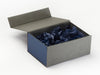 Navy Blue Tissue Paper Featured in Naked Grey® Gift Box with Navy Textured FAB Sides®
