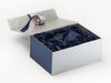 Navy Tissue Paper Featured with Silver Gift Box and Navy Textured FAB Sides®