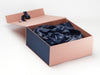 Navy Tissue Paper Featured with Rose Gold Gift Box and Navy Textured FAB Sides®