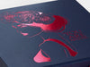 Navy Blue Folding Gift Box with Custom Printed Pink Foil Design