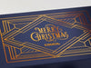 Navy Blue A4 Deep Gift Box with Copper Foil Custom Printed Design