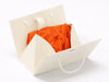 Ivory Boxbag with Orange Tissue Paper inside on a white background