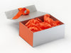 Orange FAB Sides® Featured on Silver Gift Box with Orange Tissue Paper and Russet Orange Ribbon