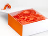 Orange Tissue Paper Featured with White Gift Box and Orange FAB Sides®