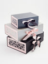 Pale Pink Hearts FAB Sides® Decorative Side Panels Featured on Pewter, Silver and  Black Gift Boxes