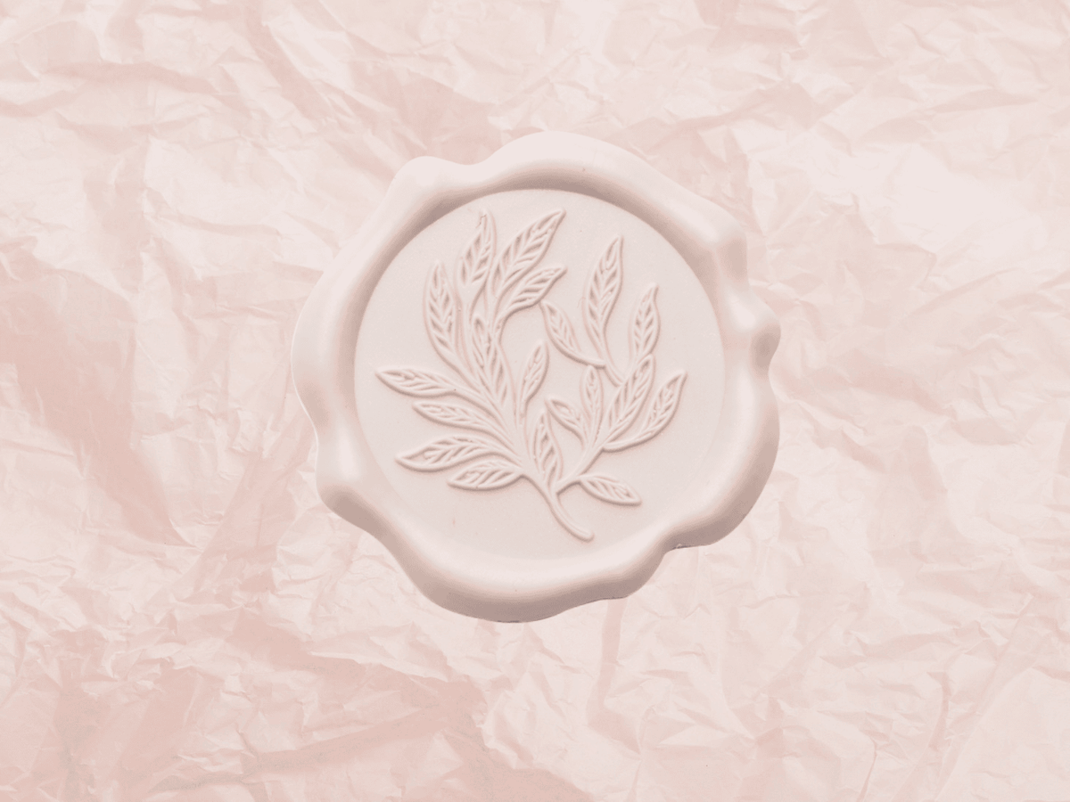 Pale Pink Wax Seal with Pale Pink Tissue Paper