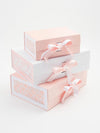 Pale Pink A4 Deep Gift Boxes with changeable ribbon