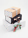 Paw Prints FAB Sides® Decorative Side Panels Featured on Kraft, Black and White Gift Boxes