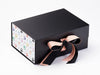 Paw Prints FAB Sides® Decorative Side Panels on Black Gift Box with Rose Quartz Double Ribbon