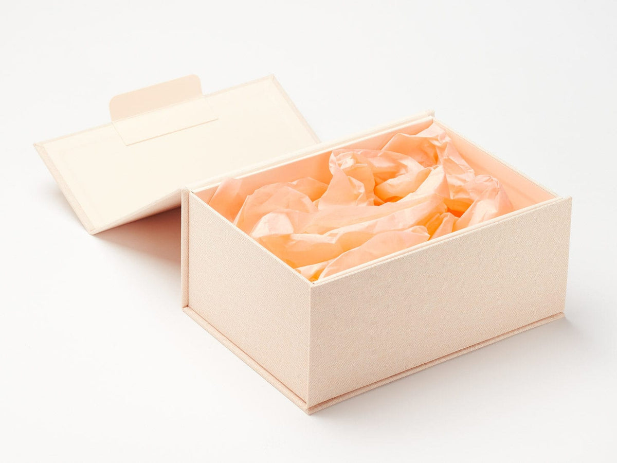 Peach Tissue Paper Featured in Hessian Linen Gift Box