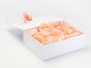 Perfect Peach Ribbon Featured with Peach Tissue Paper and White Gift Box