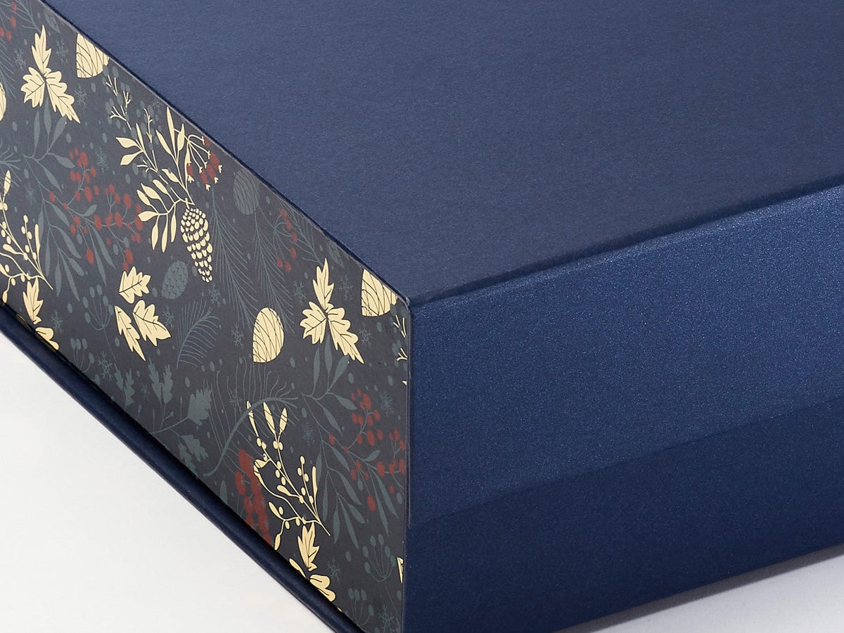 Xmas Pine Cones FAB Sides®  Featured on Navy Gift Box Close Up