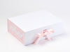 Pale Pink Hearts FAB Sides® Featured on White Gift Box with Pale Pink Satin Double Ribbon