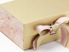 Pink Marble FAB Sides® Decorative Side Panels on Gold Gift Box with Vanilla  Double Ribbon