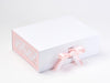 Pale Pink Hearts FAB Sides® Featured on White Gift Box with Pale Pink Satin Double Ribbon
