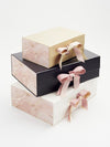Vanilla Ribbon Featured with Pink Marble FAB Sides® on Ivory and Black Gift Box