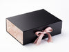 Pink Marble FAB Sides® Decorative Side Panels Featured on Black Gift Box with Vanilla and Antique Mauve Double Ribbon