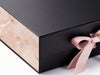 Pink Marble FAB Sides® Decorative Side Panels Featured on Black Gift Box with Antique Mauve and Vanilla Double Ribbon