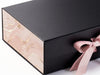 Pink Marble FAB Sides® Decorative Side Panels Featured on Black Gift Box with Antique Mauve and Vanilla Double Ribbon